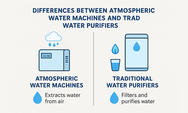 Différences entre les purificateurs d'eau atmosphérique et les purificateurs d'eau traditionnels